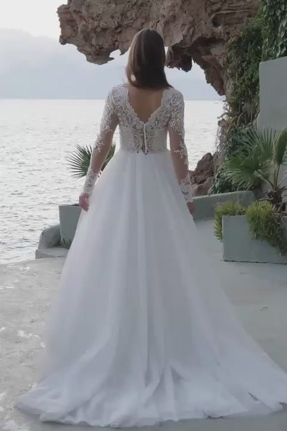 KatrinFAVORboutique-Long sleeve embroidered a-line wedding dress