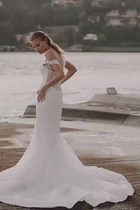 KatrinFAVORboutique-Embroidered off-the-shoulder mermaid wedding dress