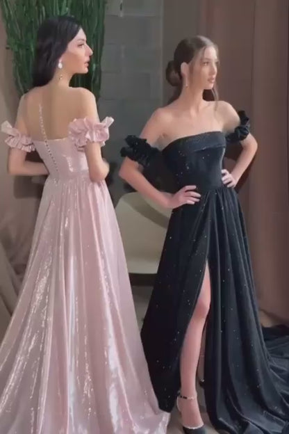 KatrinFAVORboutique-Long black prom dress designer wedding guest dresses