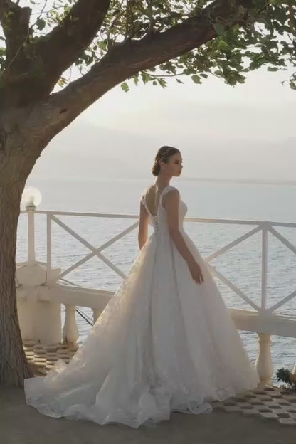 KatrinFAVORboutique-Blush sparkle ballgown wedding dress