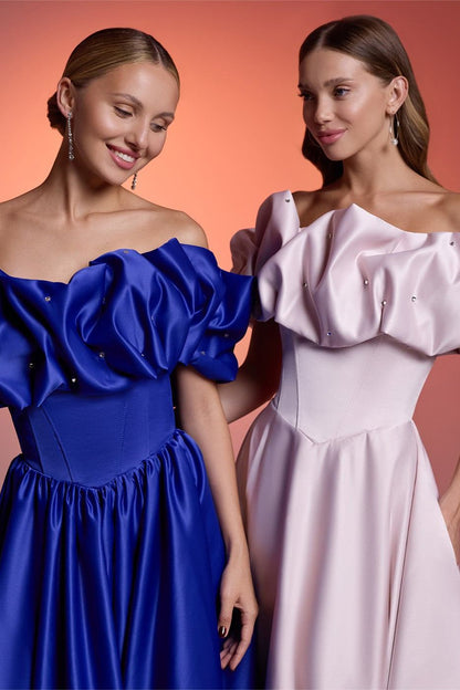 KatrinFAVORboutique-Off the shoulder satin gown Latest evening designs