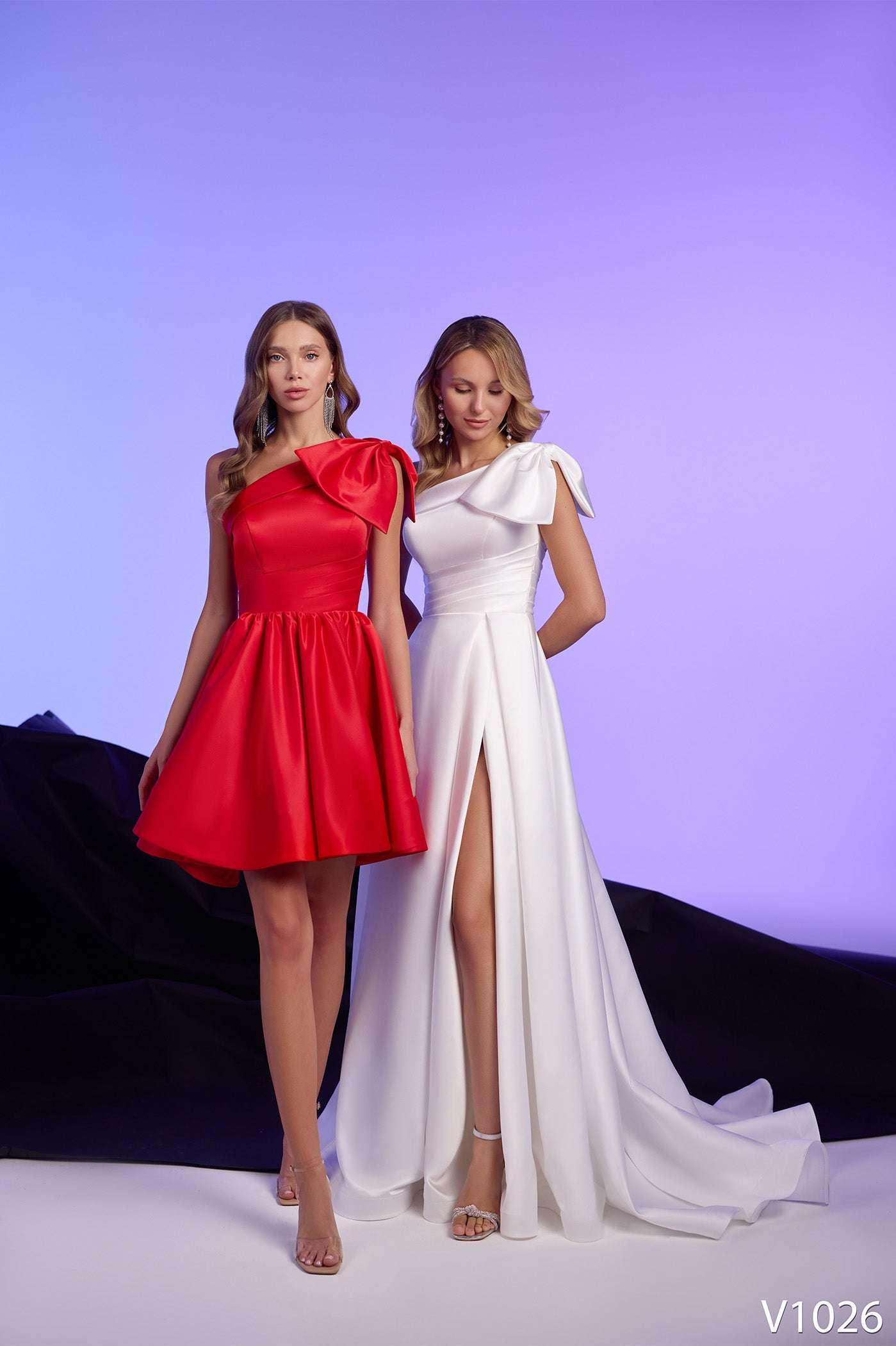 KatrinFAVORboutique-One shoulder dress with bow Reception party wear dress