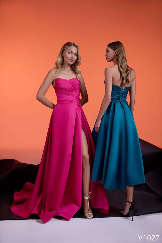 KatrinFAVORboutique-Hot pink prom dress Teal homecoming dresses short