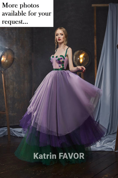 Purple fantasy prom dress
