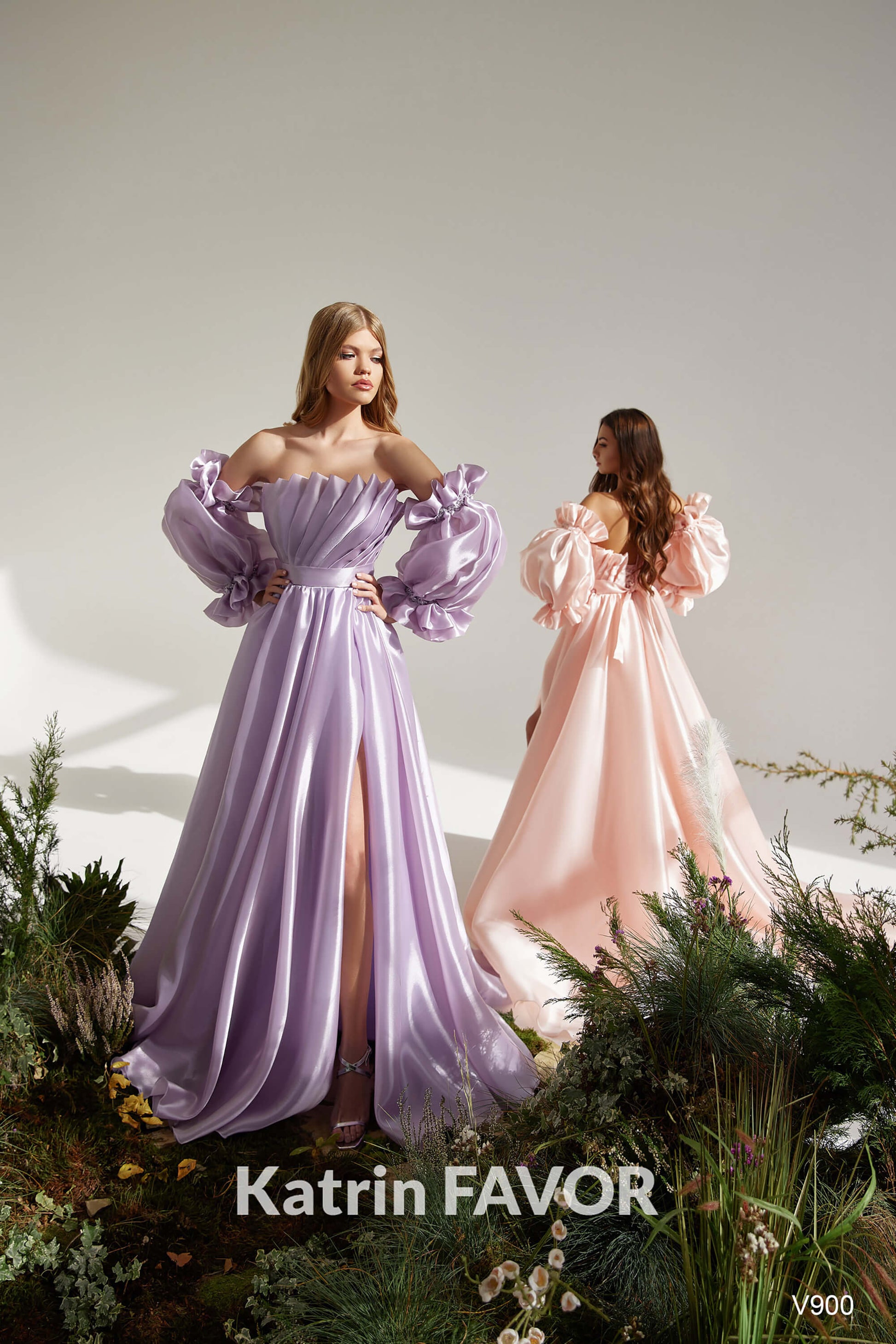 Katrin Favor - Fairytale lilac corset prom dress long