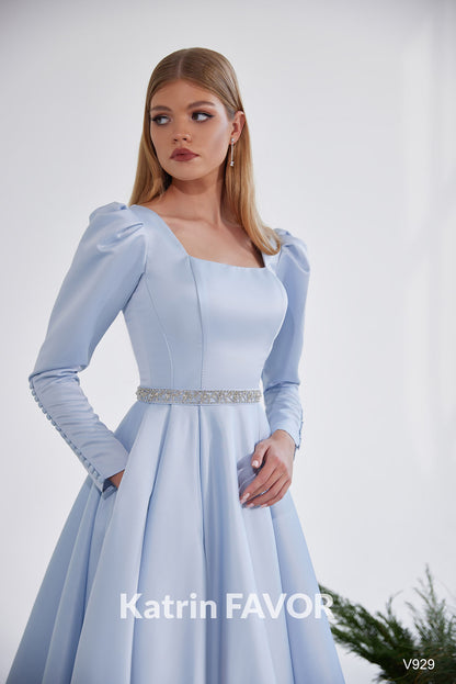 Katrin Favor - Blue satin alternative wedding dress
