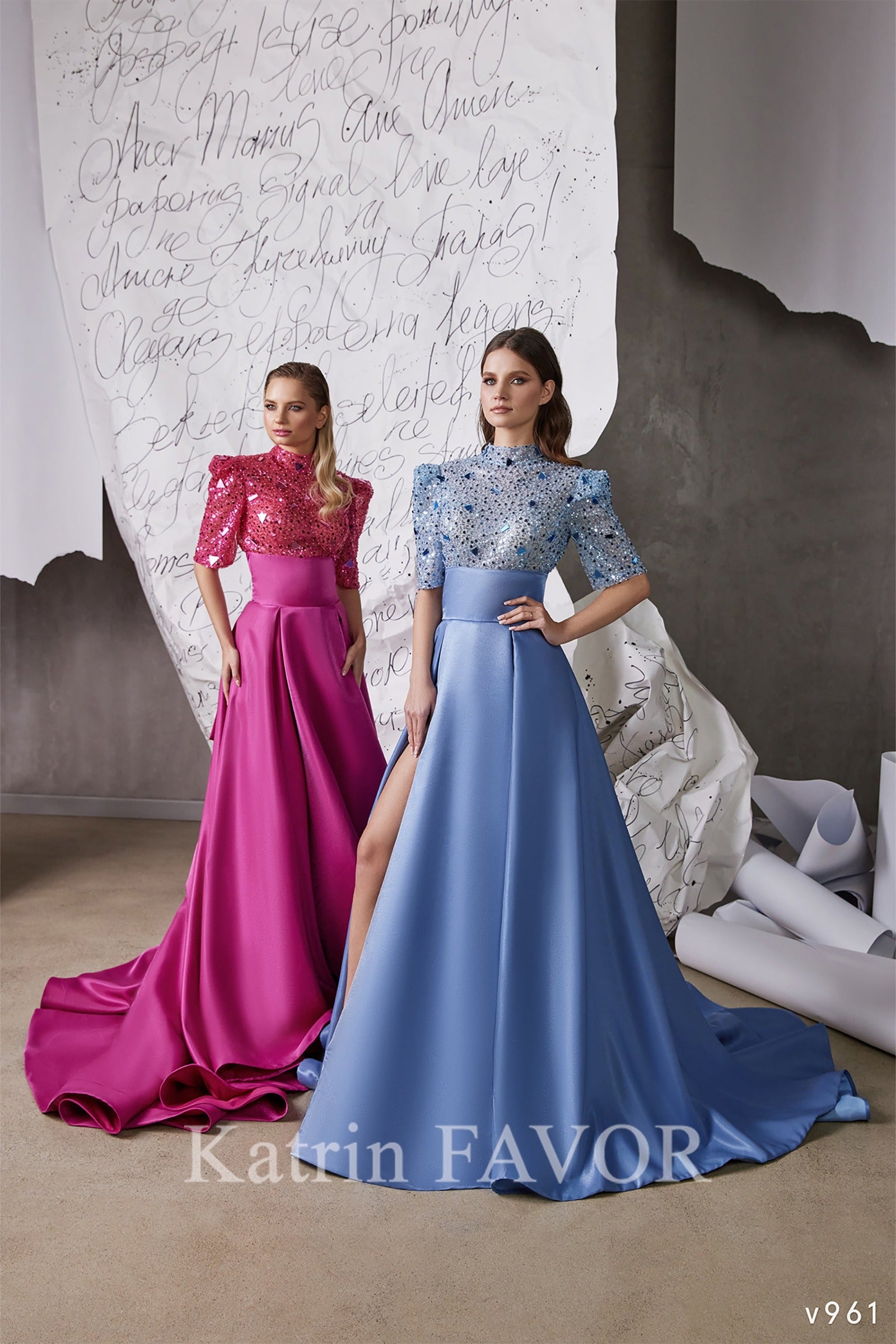 KatrinFAVORboutique-Unique bright prom dress long