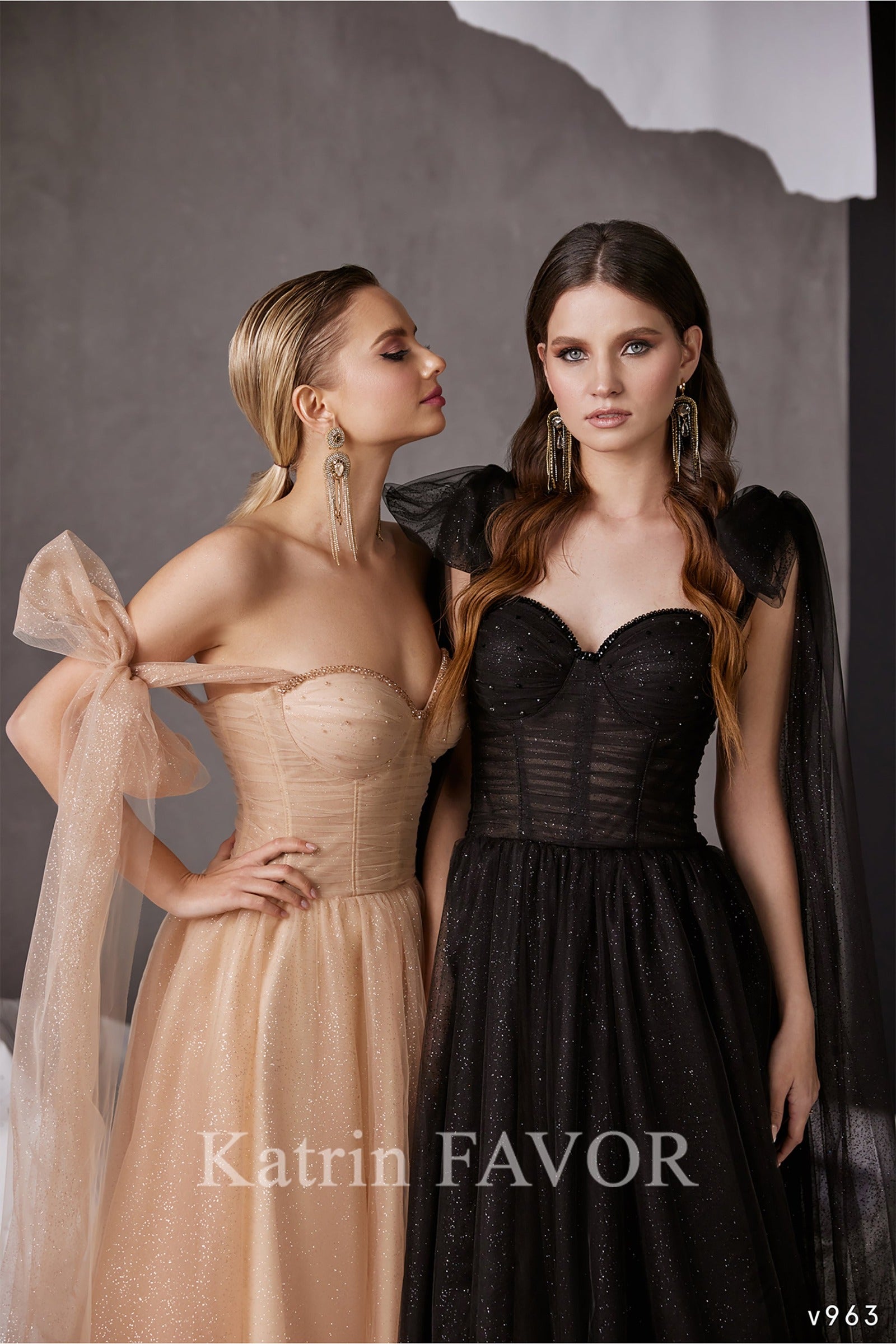 KatrinFAVORboutique-Sparkly tulle bustier corset prom dress