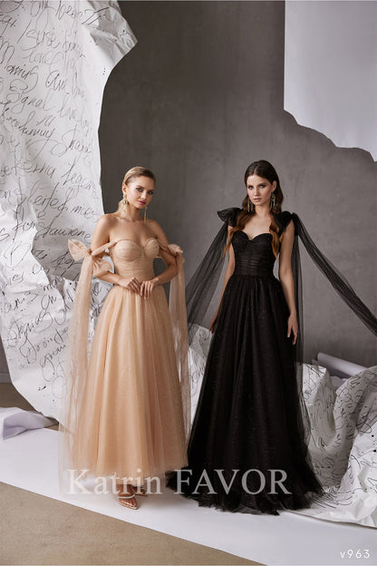 KatrinFAVORboutique-Sparkly tulle bustier corset prom dress