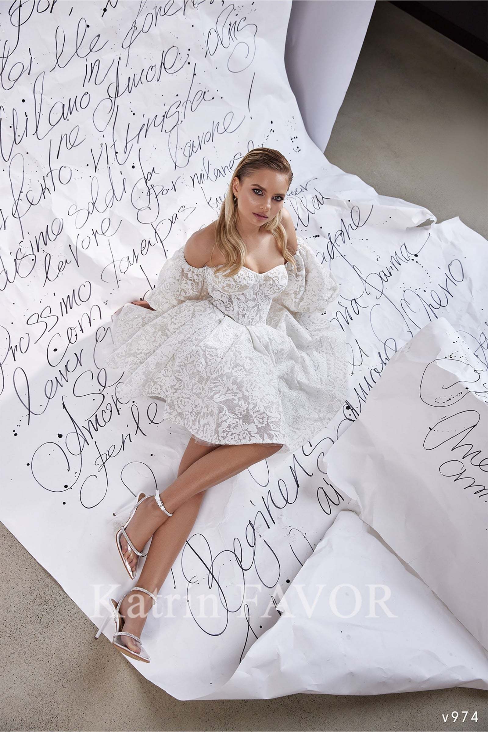 Short wedding reception dress White formal dresses KatrinFAVOR